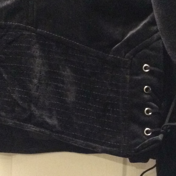 Ashley International black velvet moto jacket - Picture 6 of 8